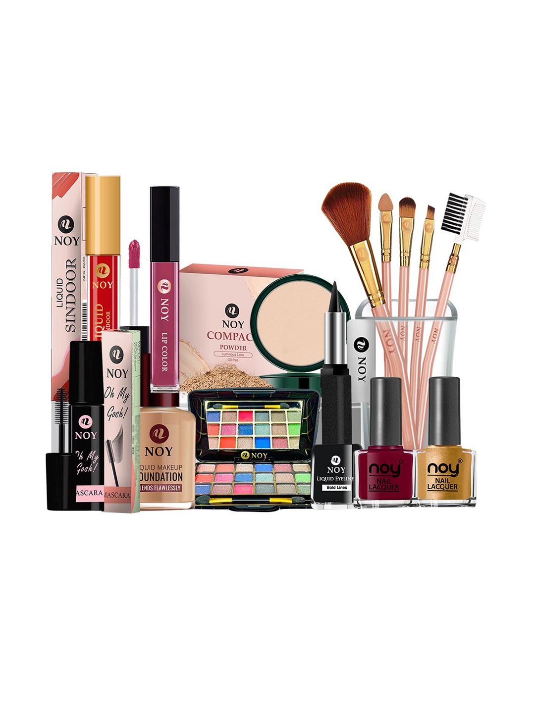 

NOY Set Of 15 Bliss Makeup Combo - Perfect Gift Of Beauty Essentials - 682, Nude