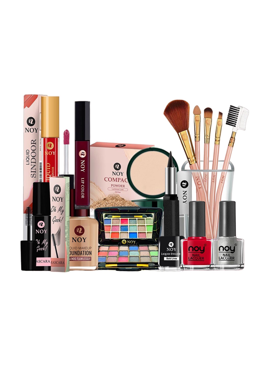 

NOY Set Of 15 Essence Makeup Combo - Effortless Beauty In Any Weather -No. 763, Red