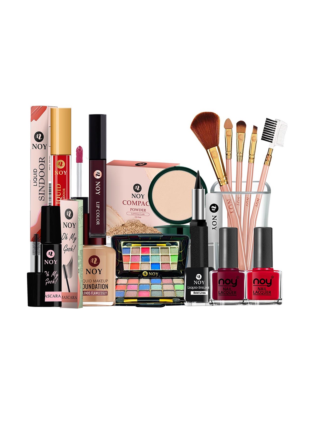 

NOY Set Of 15 Makeup Combo - Effortless Beauty In Any Weather - No. 673, Red