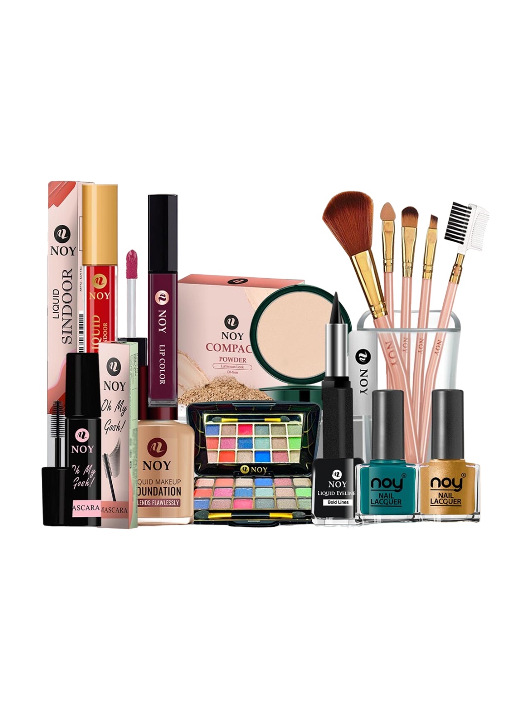 

NOY 15Pcs Essence Makeup Combo- For Effortless Beauty In Any Weather - Combo No. 509, Red