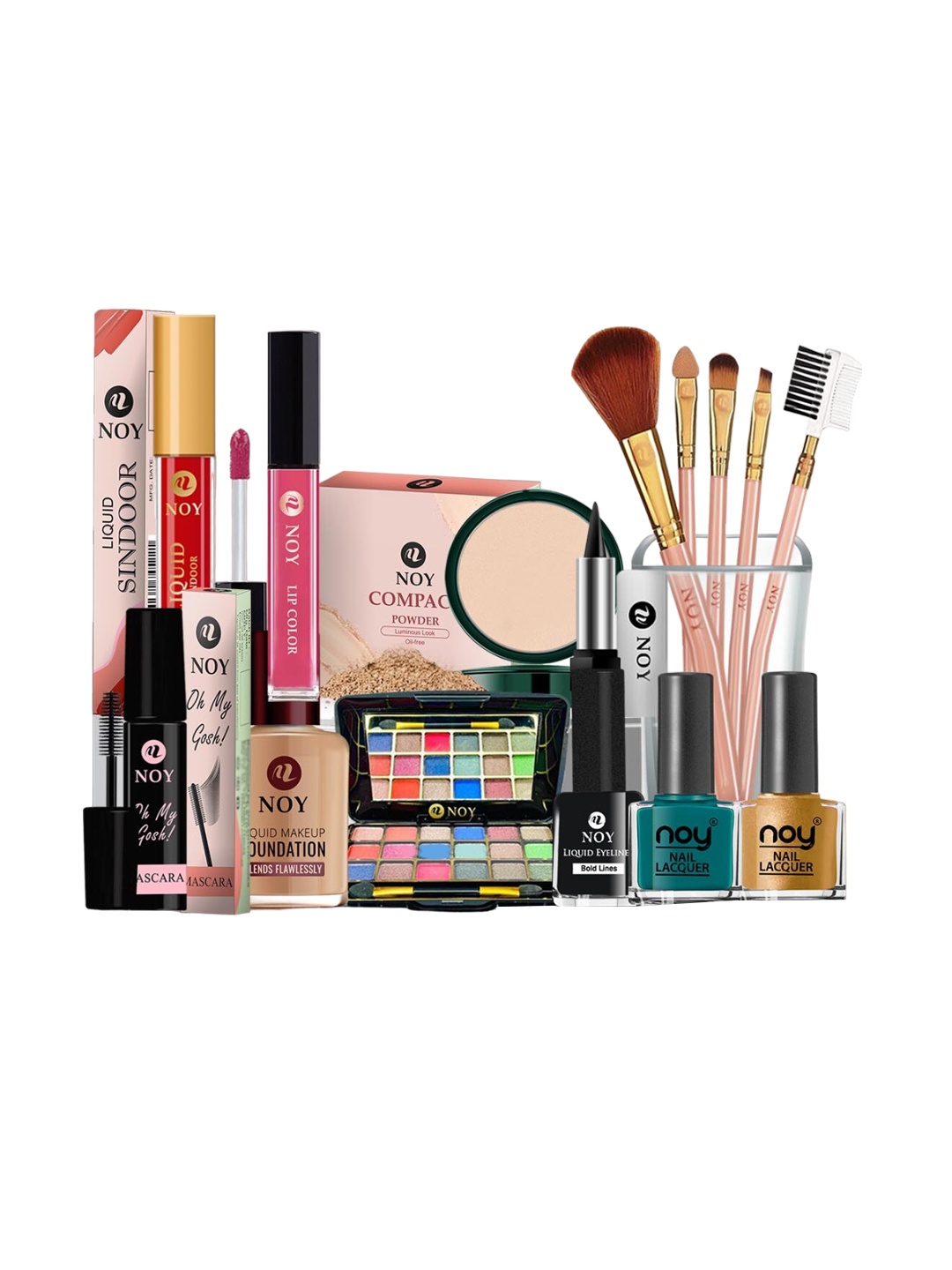 

NOY Set Of 15 Essence Makeup Combo - Effortless Beauty In Any Weather - 510, Red