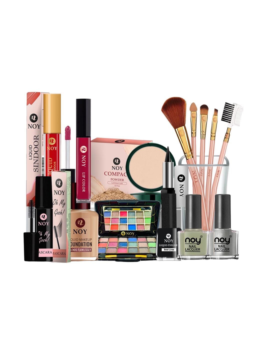 

NOY Set Of 15 Makeup Combo - Effortless Beauty In Any Weather - 727, Green