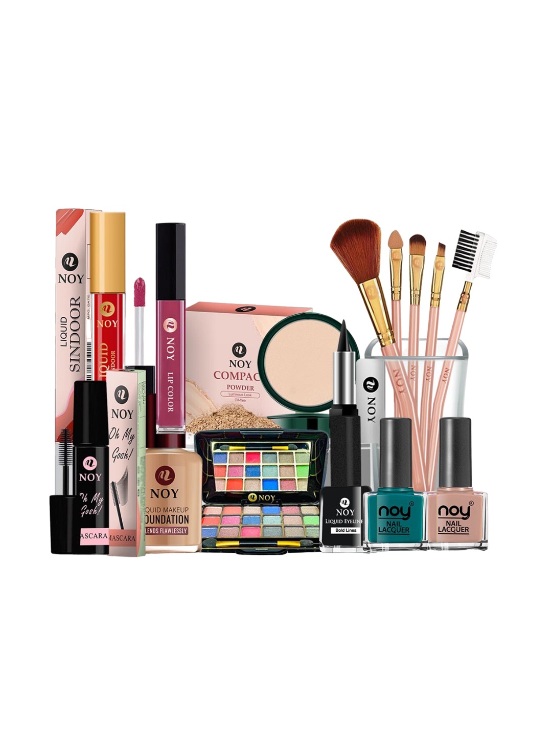 

NOY Set Of 15 Bliss Makeup Combo - Perfect Gift Of Beauty Essentials - 538, Red