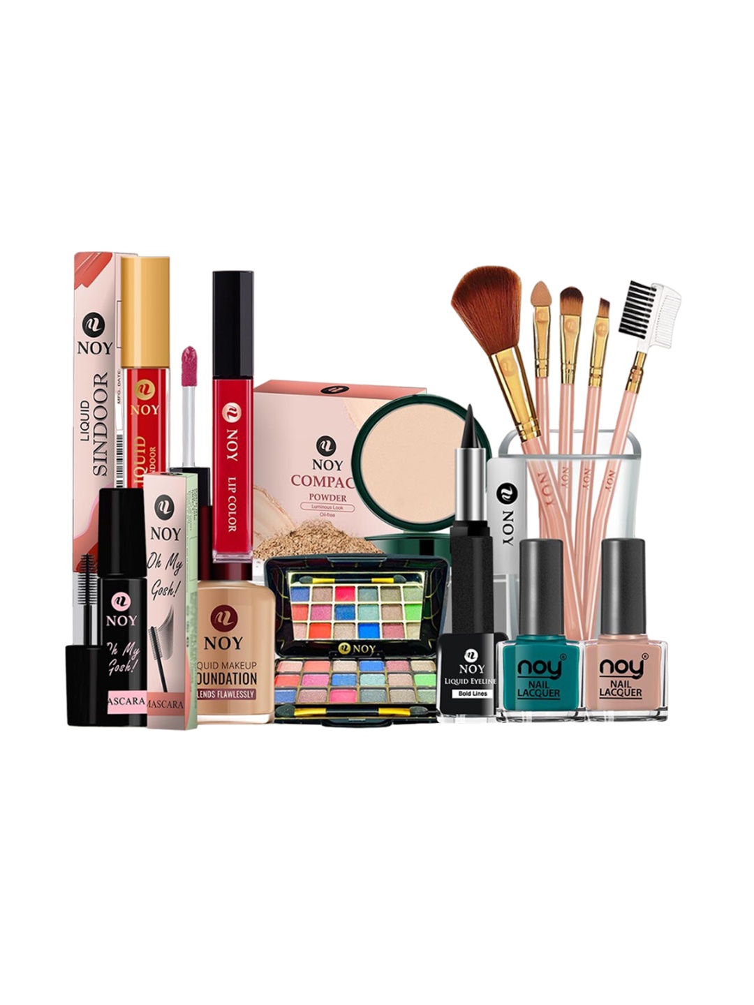 

NOY Set Of 15 Lightweight Festive Makeup Combo - 536, Red