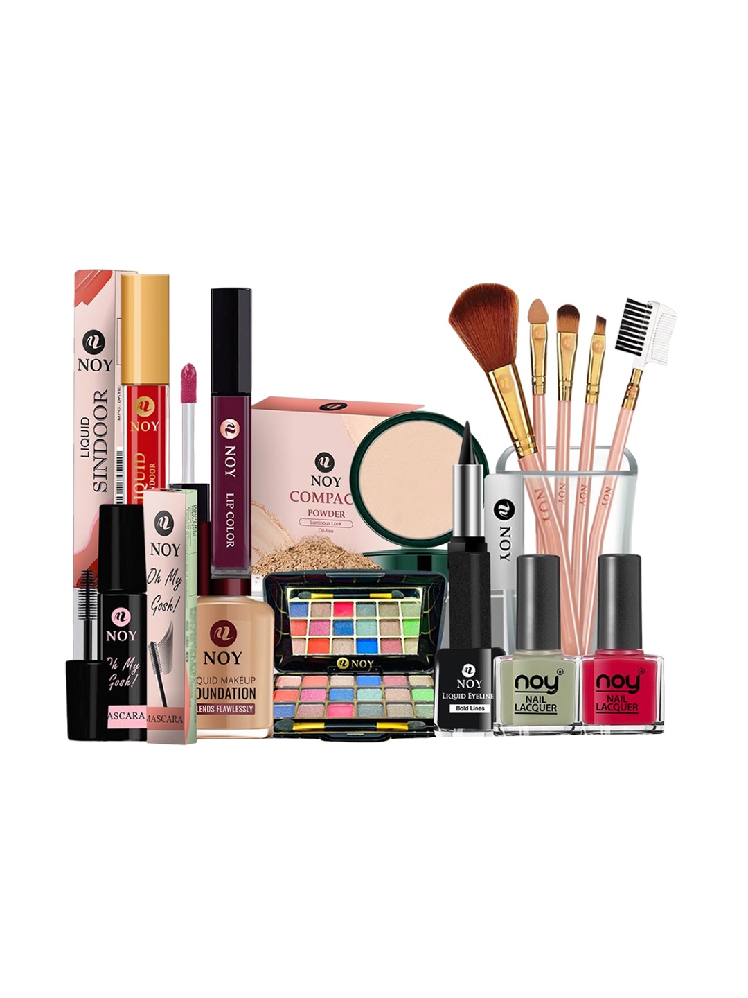 

NOY Set Of 15 Essence Makeup Combo - Weightless Beauty In Any Weather - 733, Green