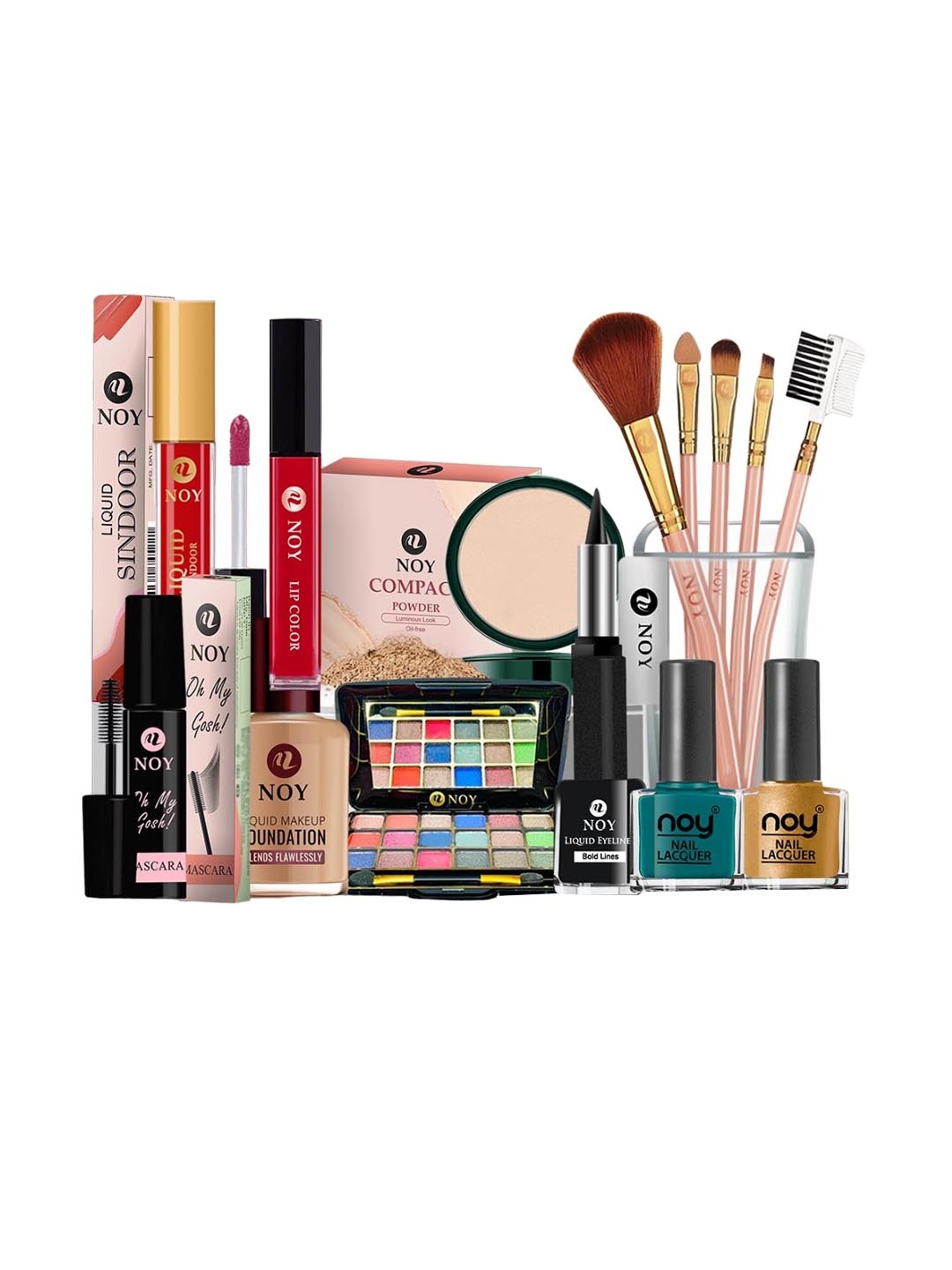 

NOY 15Pcs Smudgeproof Professional Blend Makeup Combo - Combo No. 512, Red