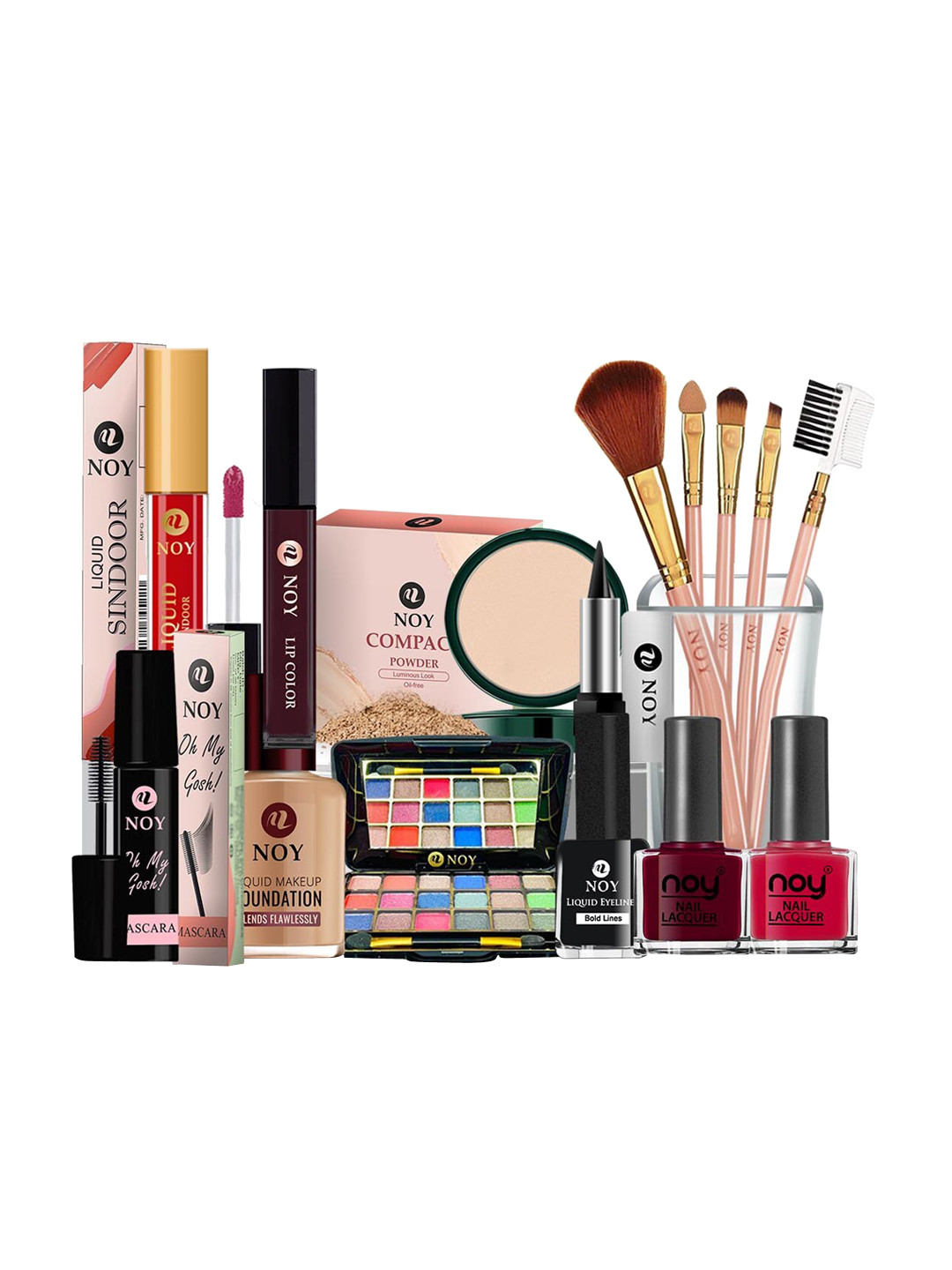 

NOY 15Pcs Delight Makeup Combo- For Effortless Beauty In Any Weather - Combo No. 649, Magenta