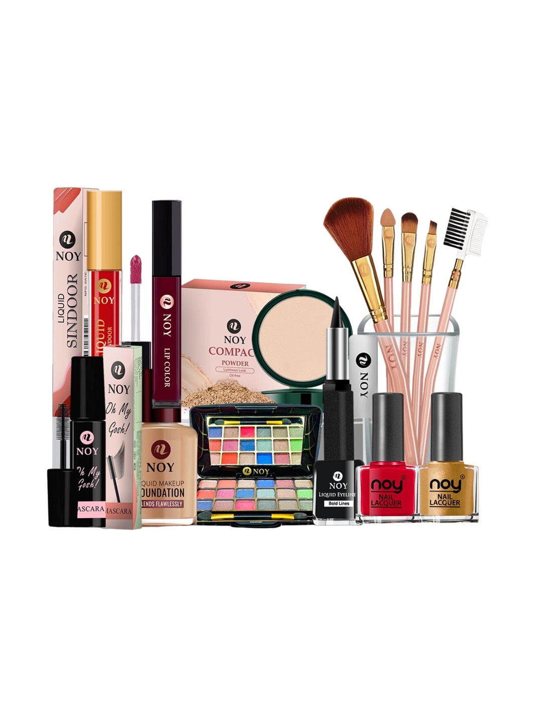 

NOY 15Pcs Bliss Your Perfect Match Makeup Combo- For Flawless Looks - Combo No. 755, Red