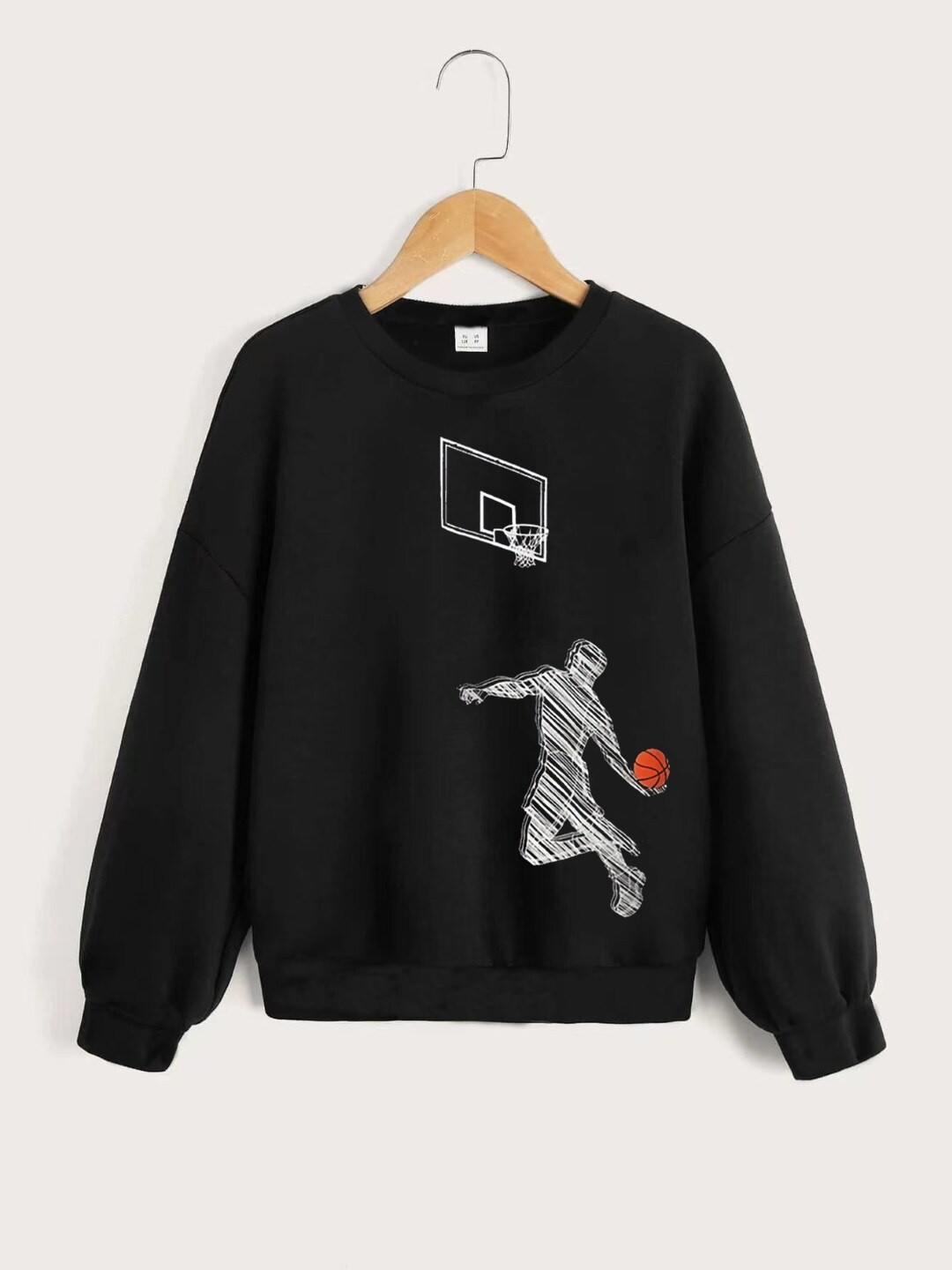 

StyleCast Boys Black Graphic Printed Pullover Sweatshirt