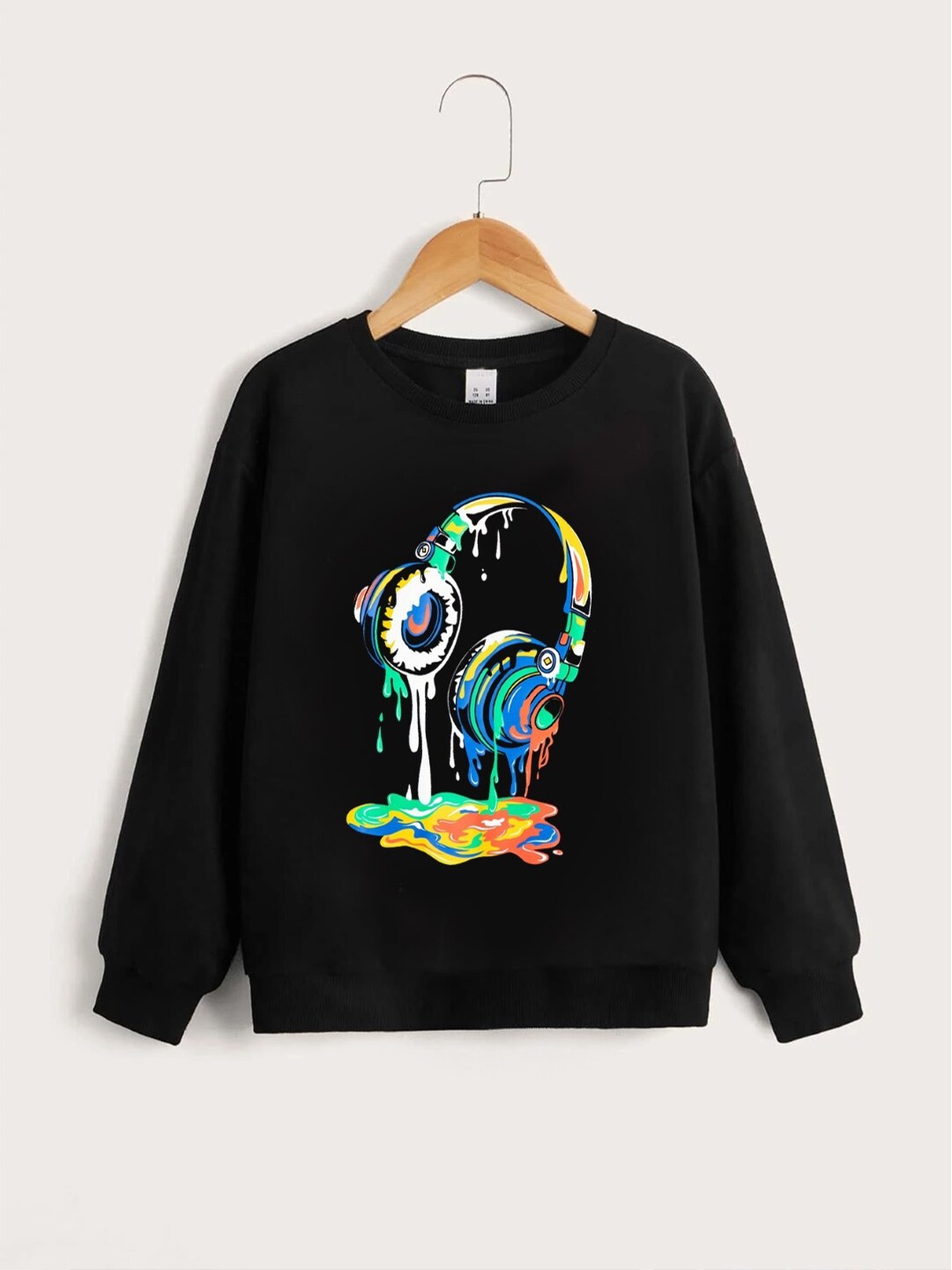 

StyleCast Boys Black Graphic Printed Pullover Sweatshirt