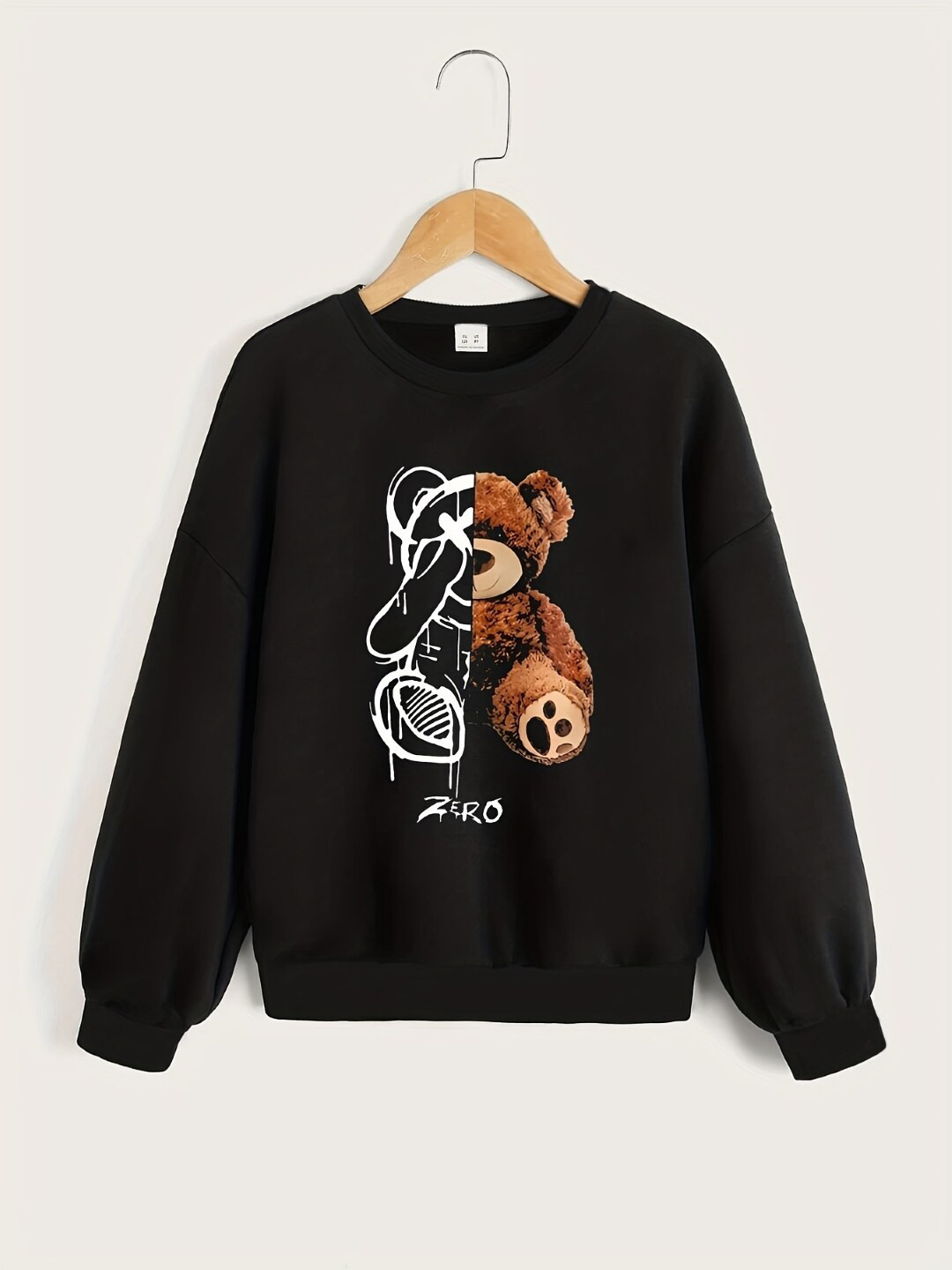 

StyleCast Boys Black Graphic Printed Pullover Sweatshirt