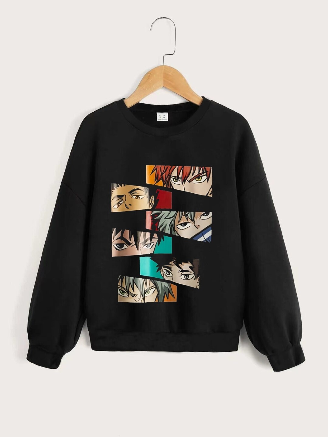 

StyleCast Boys Jujutsu Kaisen Anime Printed Ribbed Pullover Sweatshirt, Black