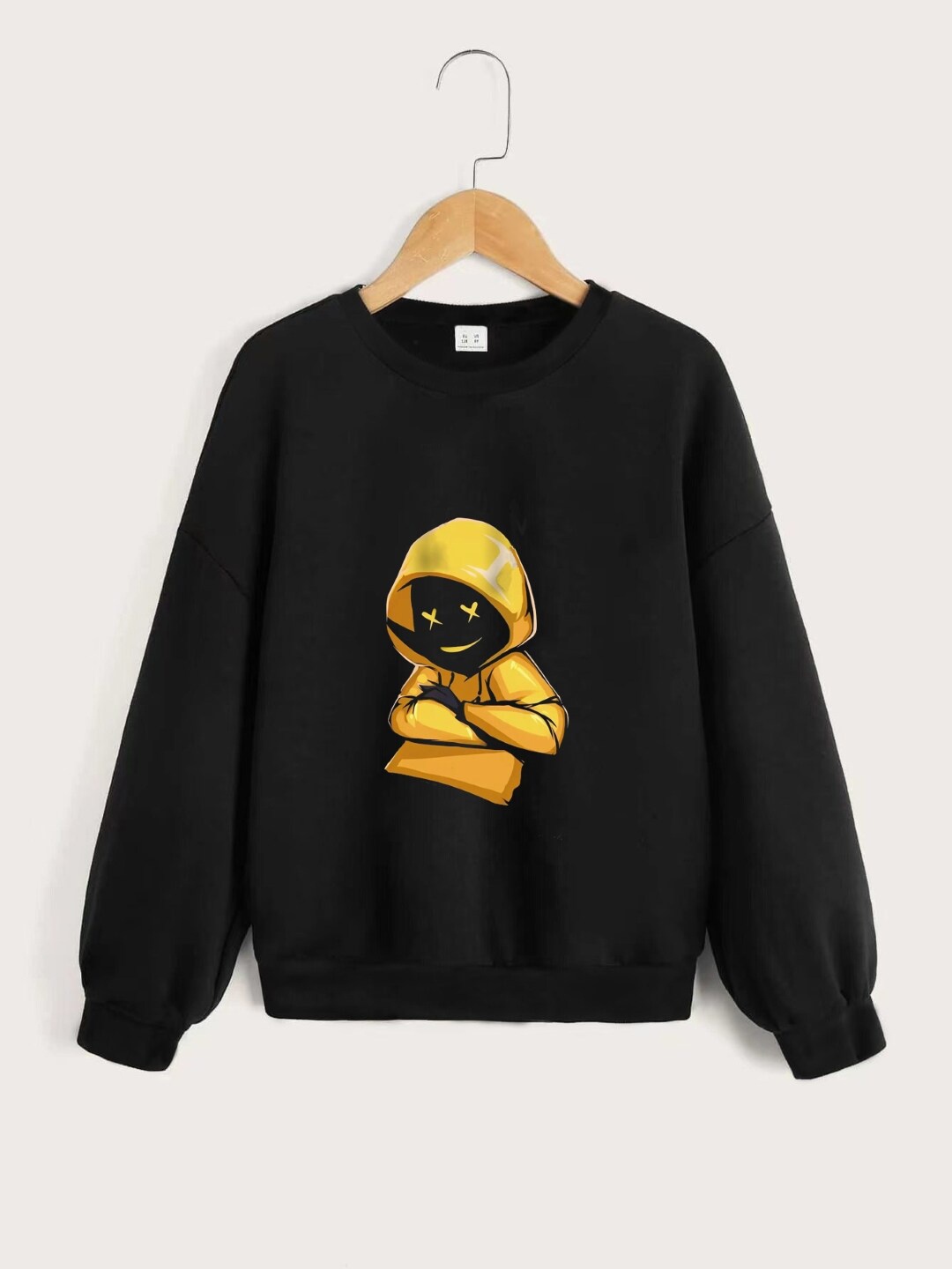 

StyleCast Boys Black Graphic Printed Round Neck Long Sleeve Pullover Sweatshirt