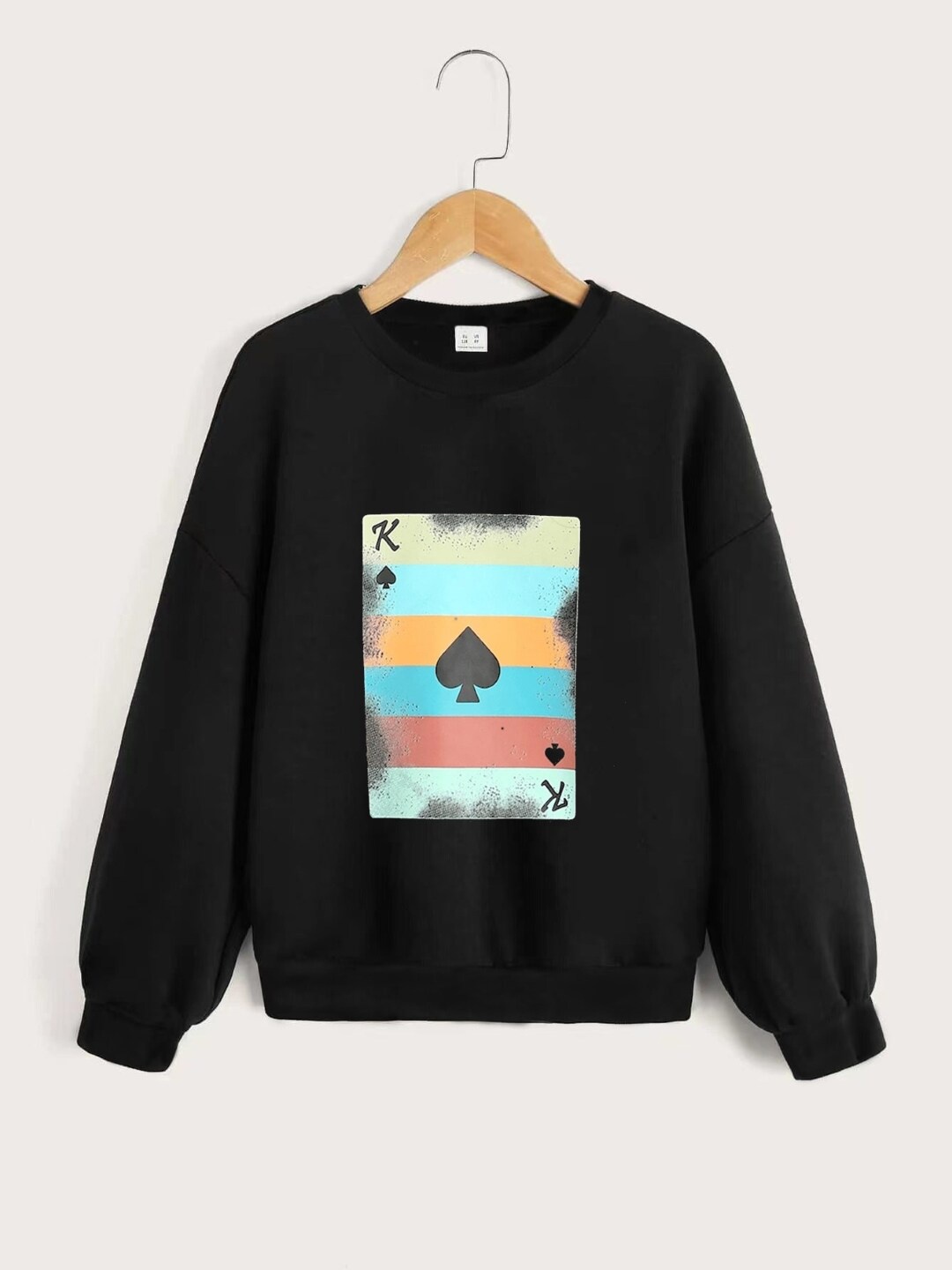 

StyleCast Boys Black Graphic Printed Pullover Sweatshirt