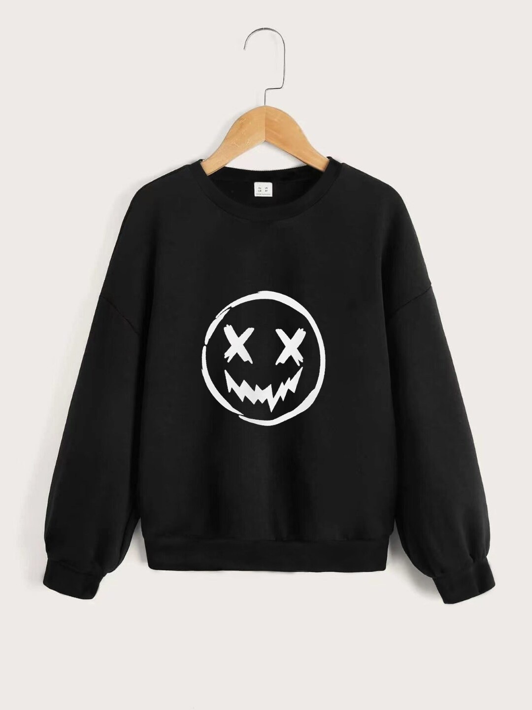

StyleCast Boys Black Graphic Printed Pullover Sweatshirt