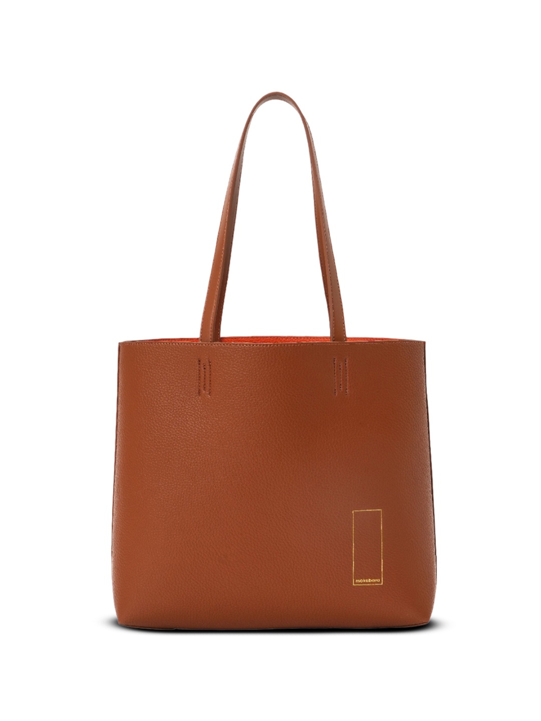 

MOKOBARA Reversible Leather Tote Bag, Rust