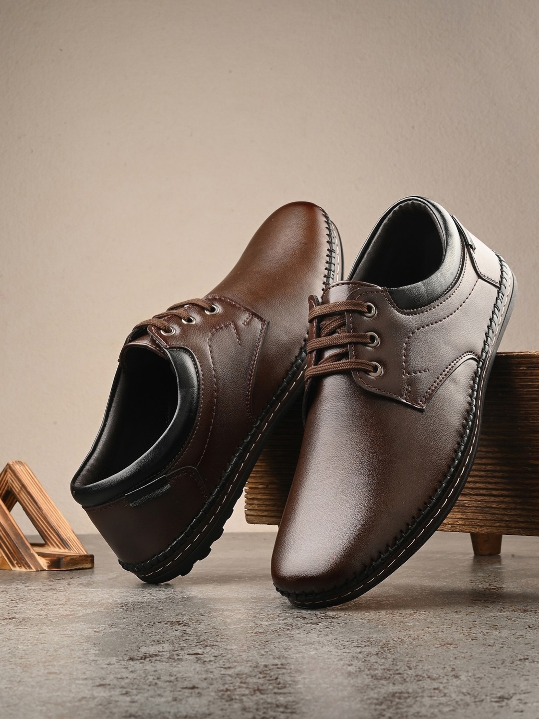 

Rising Wolf Leather Formal Derbys Shoes, Brown
