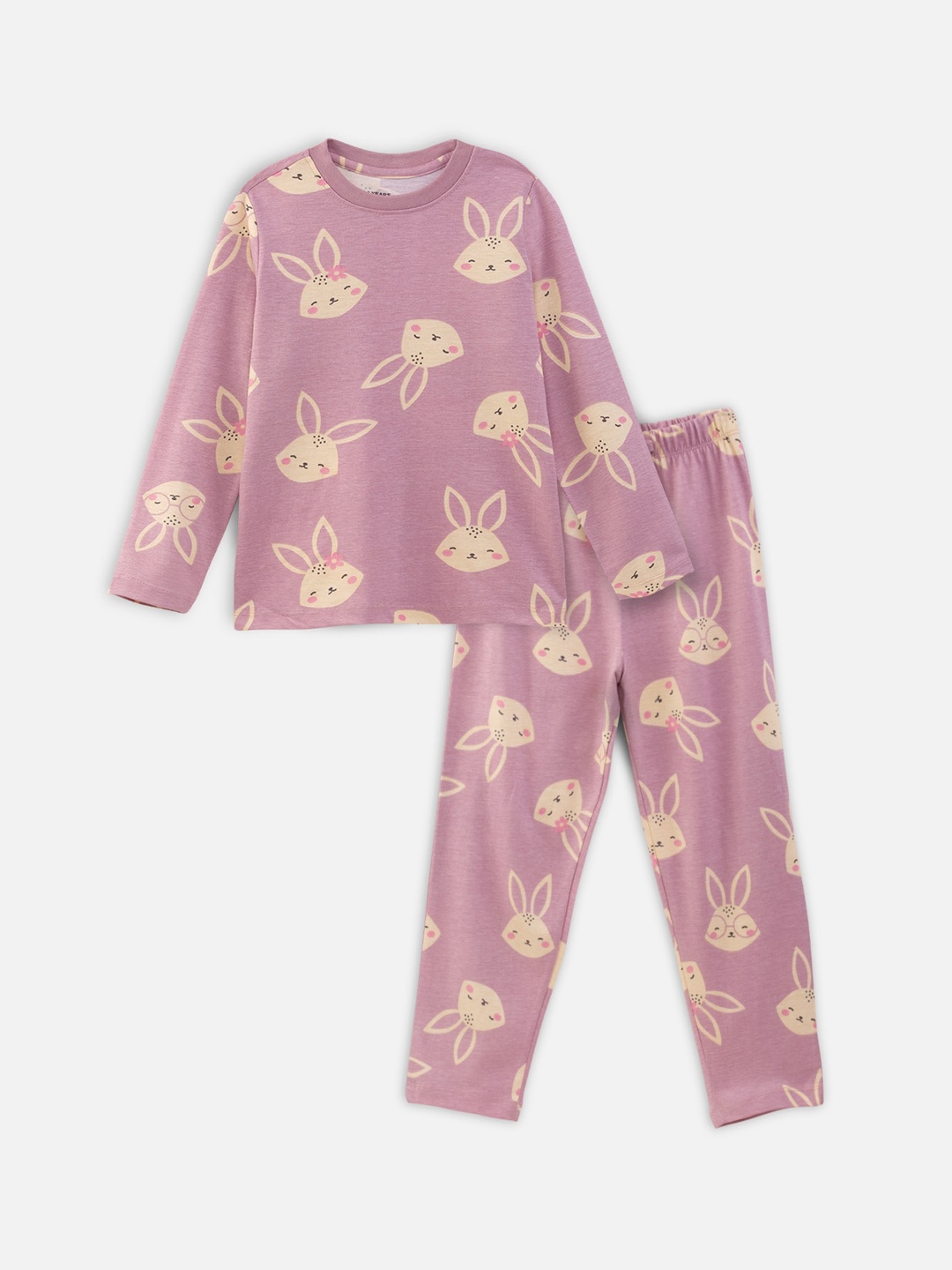 

Nap Chief Girls Conversational Printed Pure Cotton Night suit, Purple