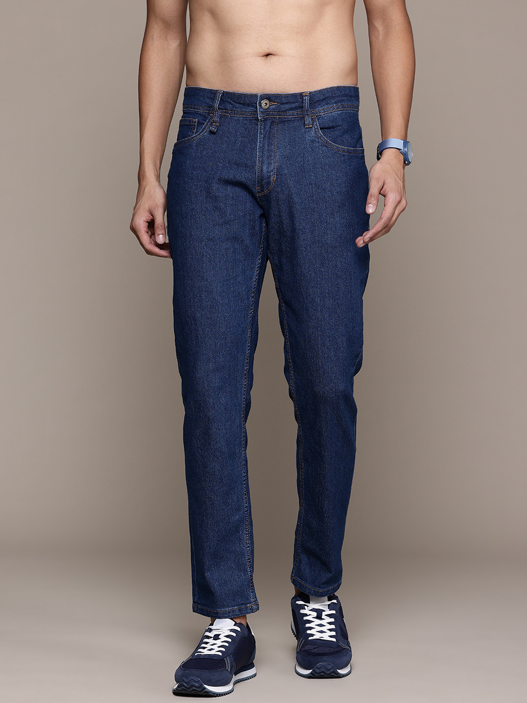 

The Roadster Lifestyle Co. Men Stretchable Slim Fit Jeans, Navy blue