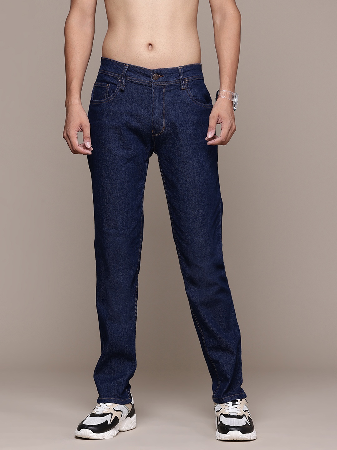 

The Roadster Lifestyle Co. Men Slim Tapered Fit Stretchable Jeans, Navy blue
