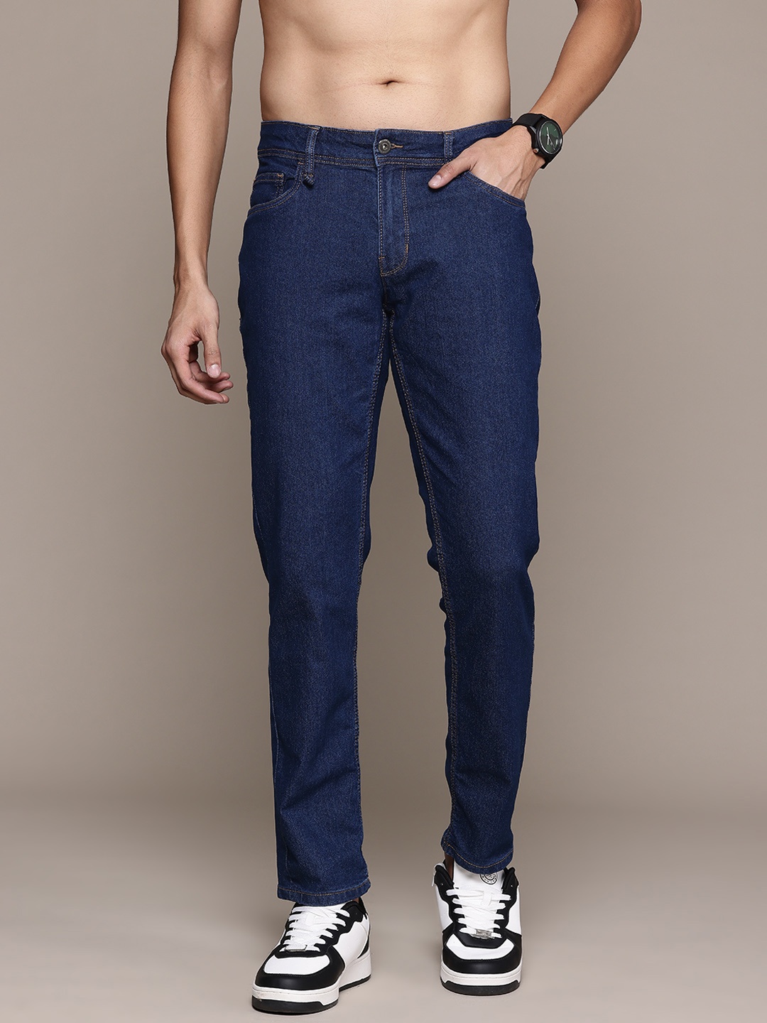 

The Roadster Lifestyle Co. Men Slim Fit Stretchable Jeans, Navy blue