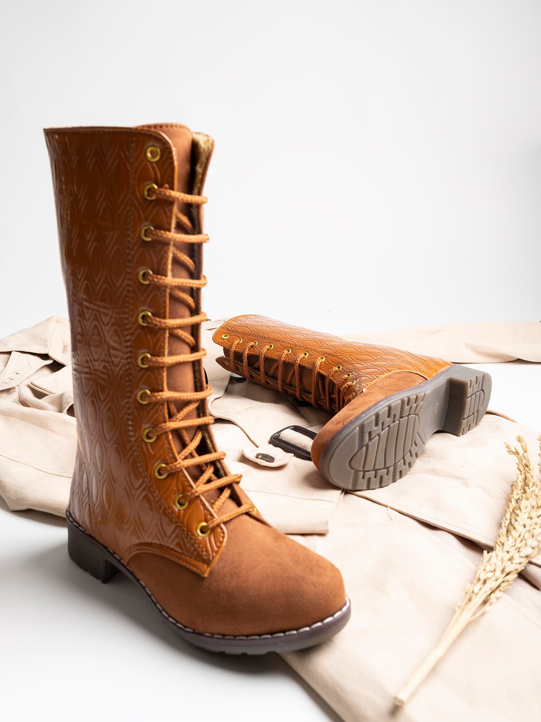 

Stylestry Textured Suede Regular Boots, Tan