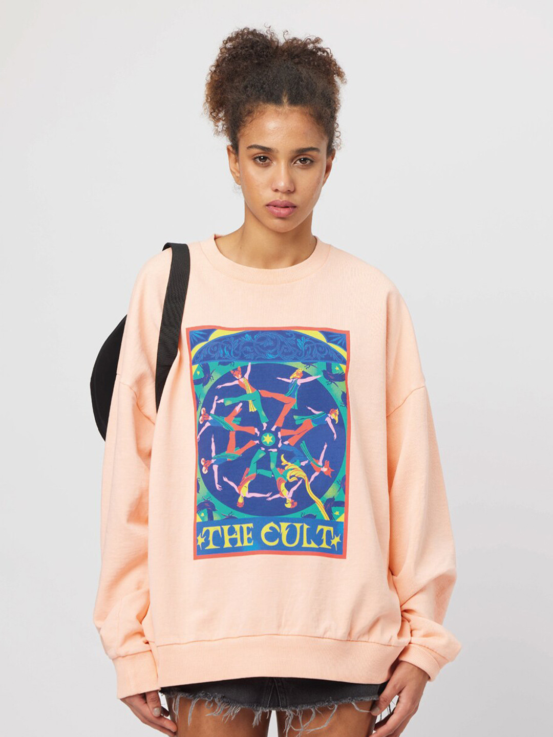 

Koovs Graphic Printed Pure Cotton Sweatshirt, Orange
