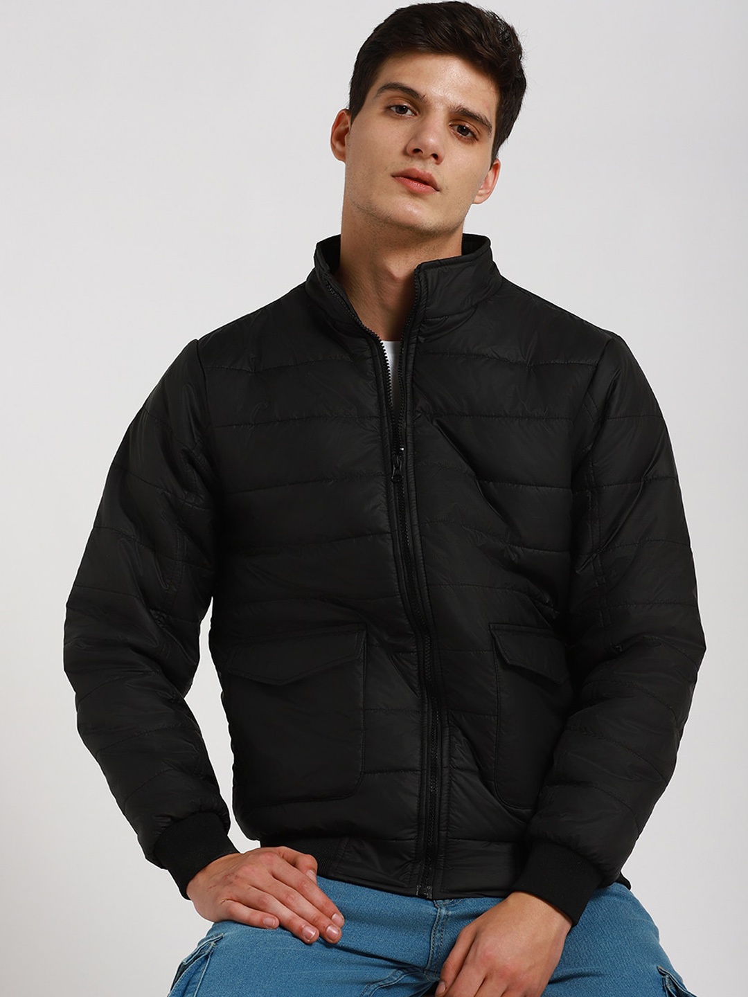 

Dennis Lingo Stand Collar Lightweight Puffer Jacket, Navy blue