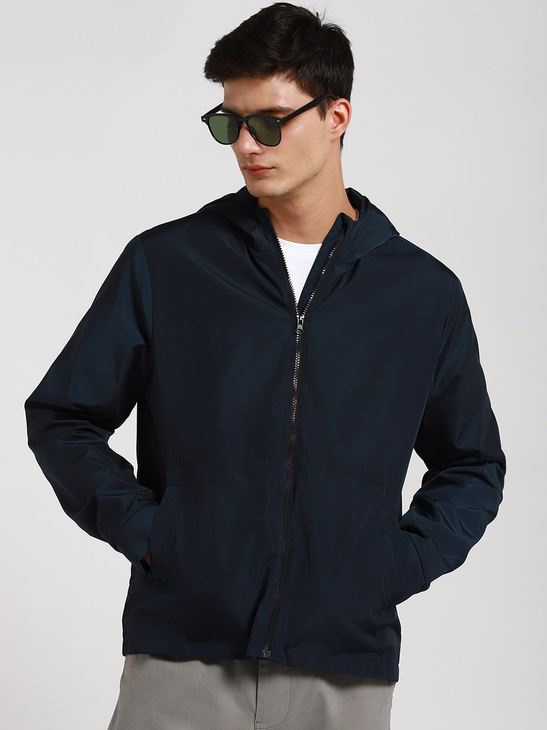 

Dennis Lingo Hooded Lightweight Tailored Jacket, Blue