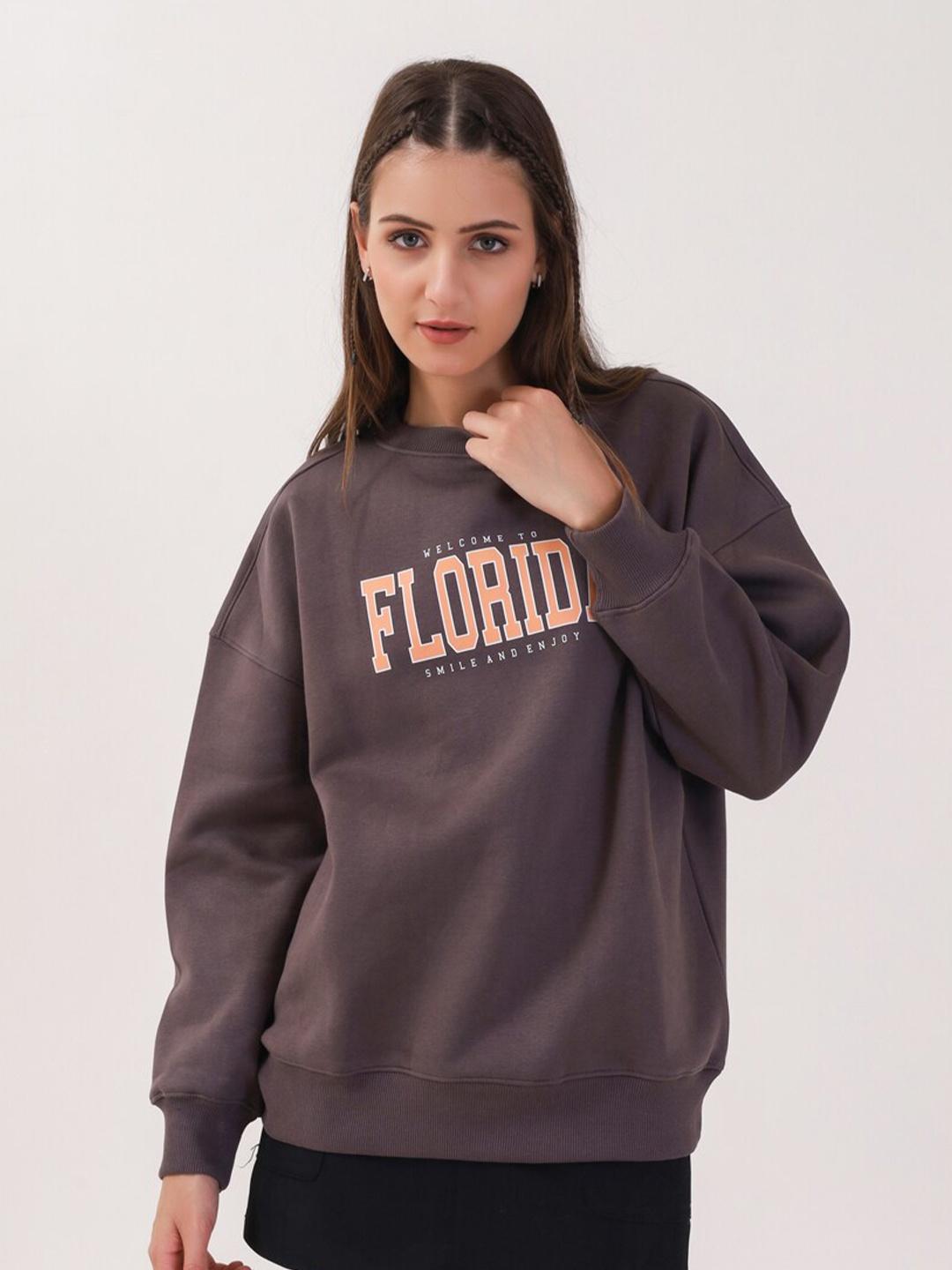 

MKH Typographic Printed Dry Fit Pullover Sweatshirt, Grey
