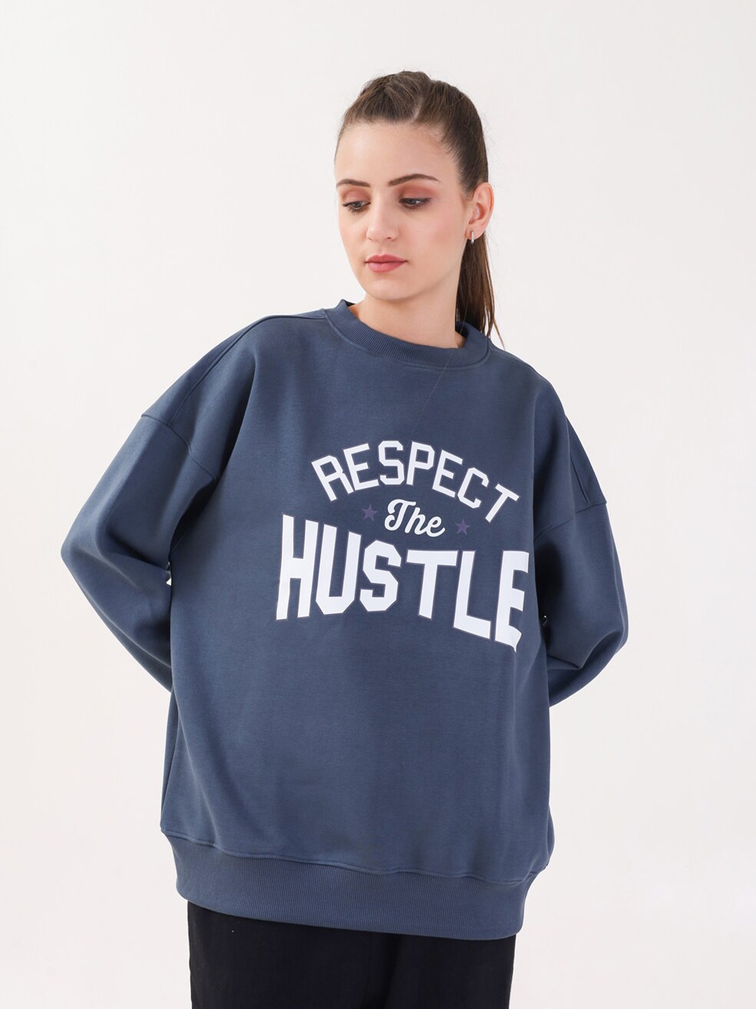 

MKH Typographic Printed Dry Fit Pullover Sweatshirt, Teal