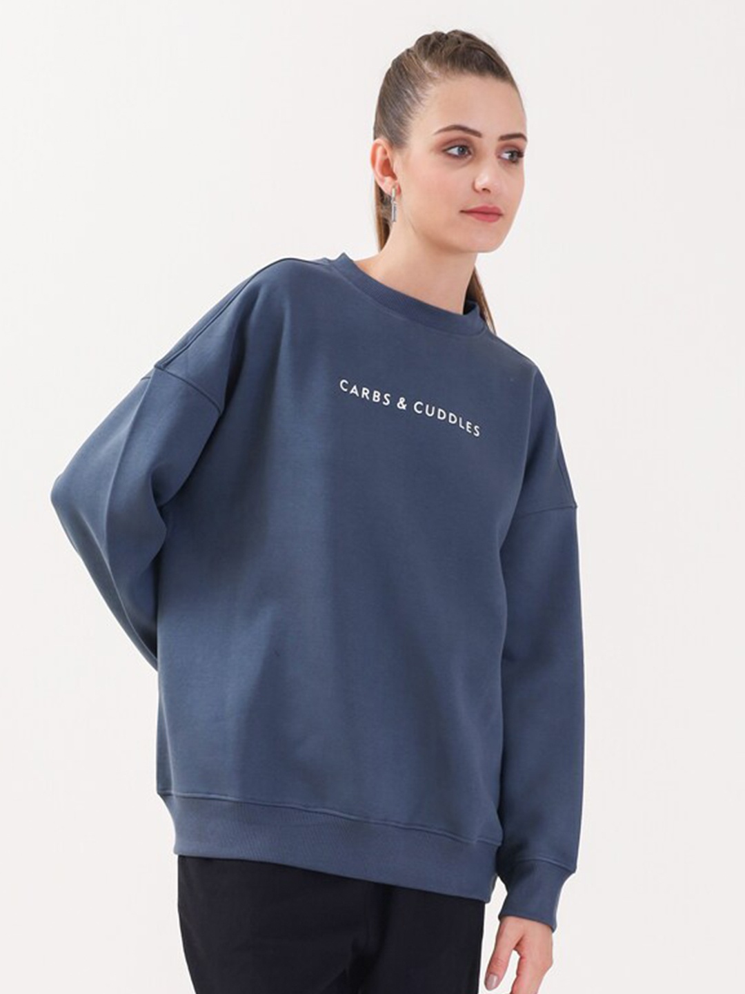 

MKH Dry Fit Typography Printed Pullover, Navy blue