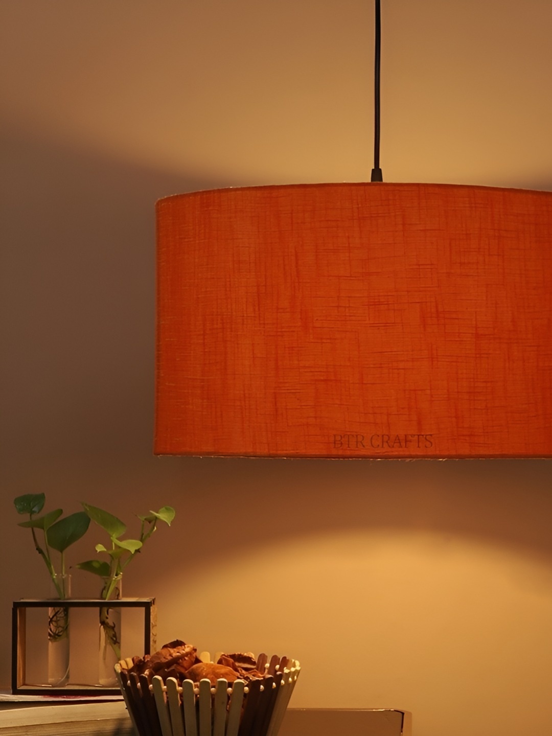 

BTR CRAFTS Orange Spherical Ceiling Lamp