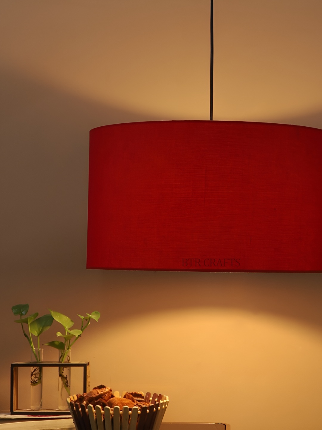 

BTR CRAFTS Red Spherical Ceiling Lamp