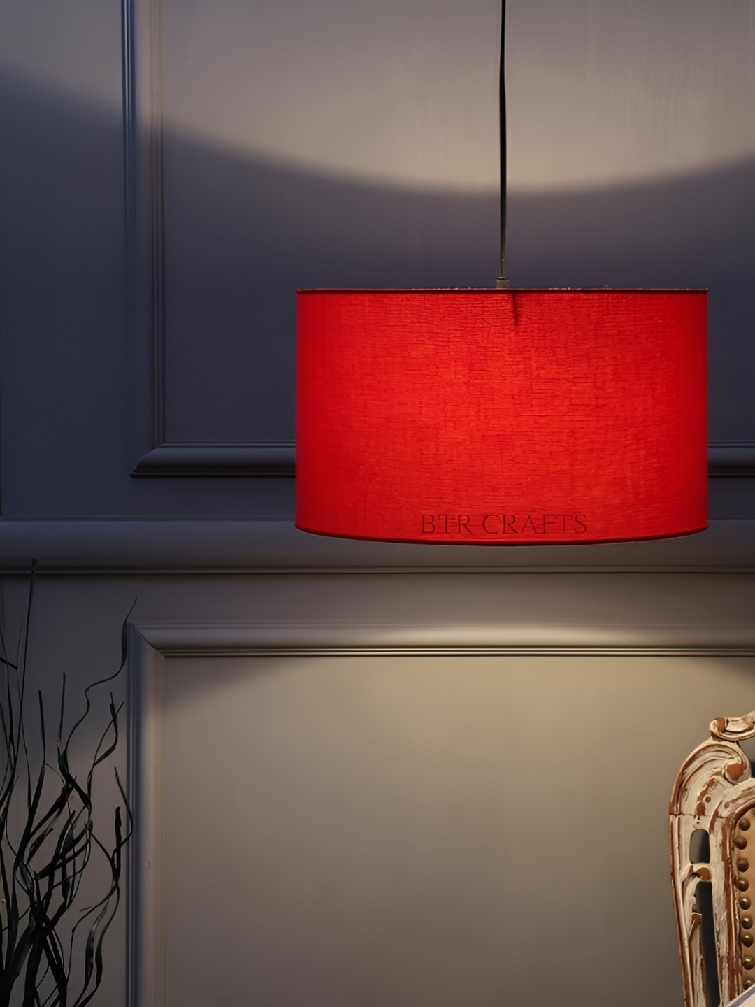 

BTR CRAFTS Red Spherical Ceiling Lamp