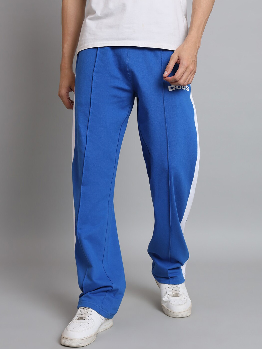 

WEARDUDS Men Colourblocked Cotton Track Pants, Blue