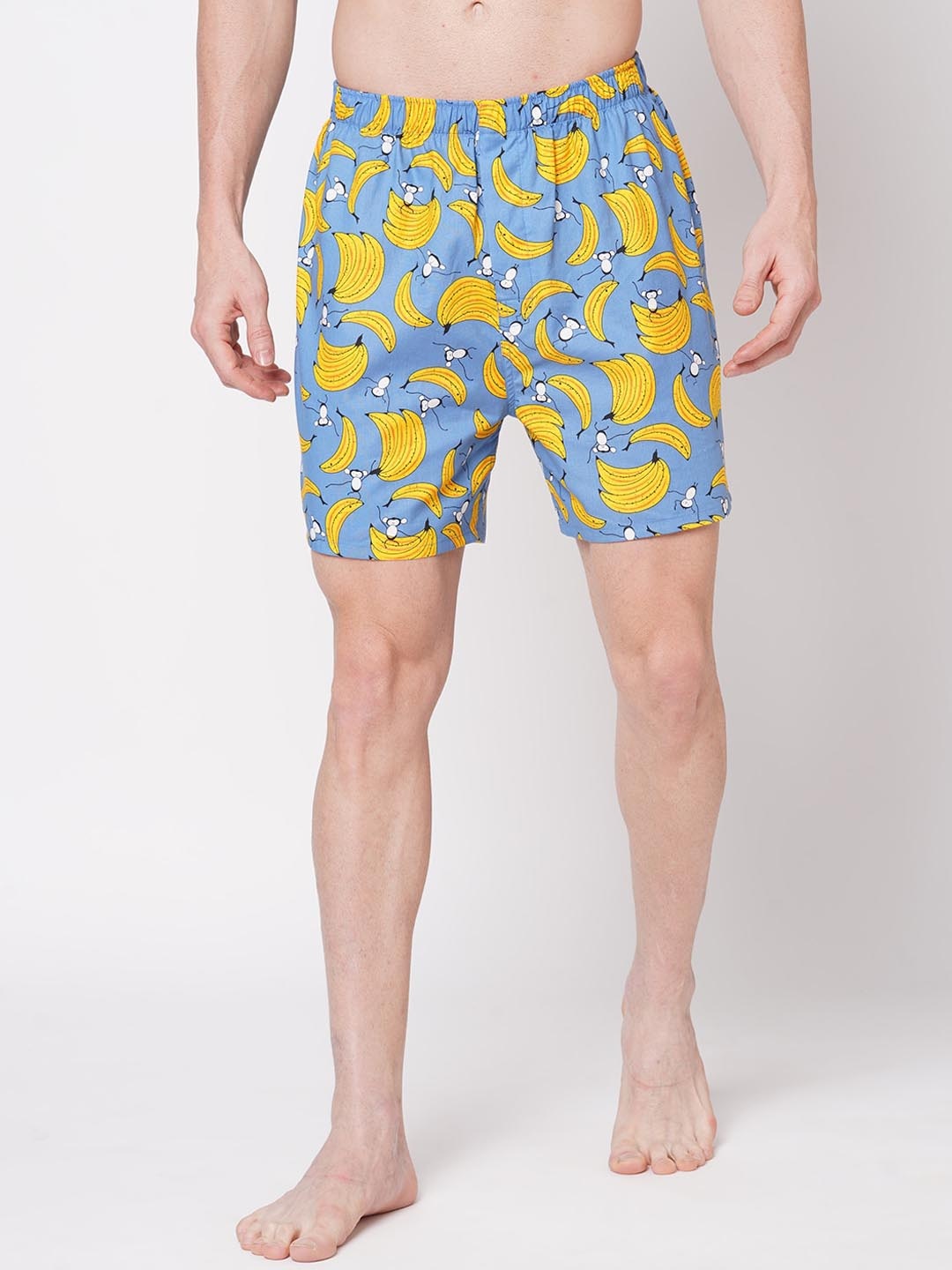 

FiTZ Printed Pure Cotton Poplin Boxers AW22-SO-65, Navy blue