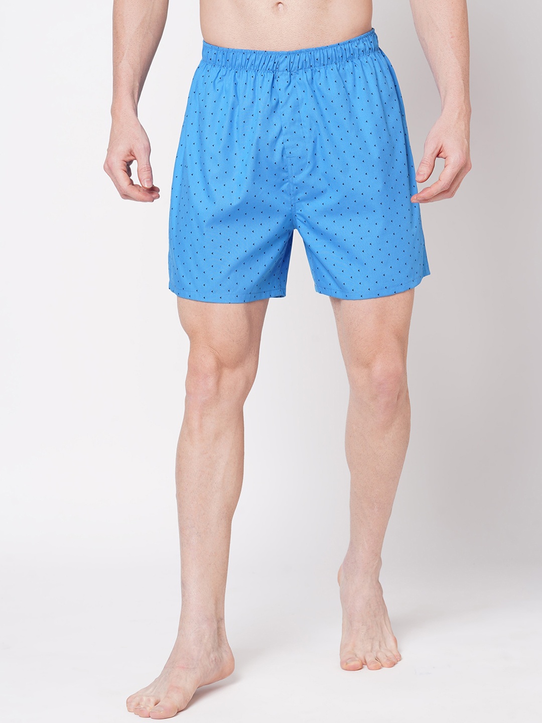 

FiTZ Printed Pure Cotton Poplin Boxers AW22-SO-65, Blue