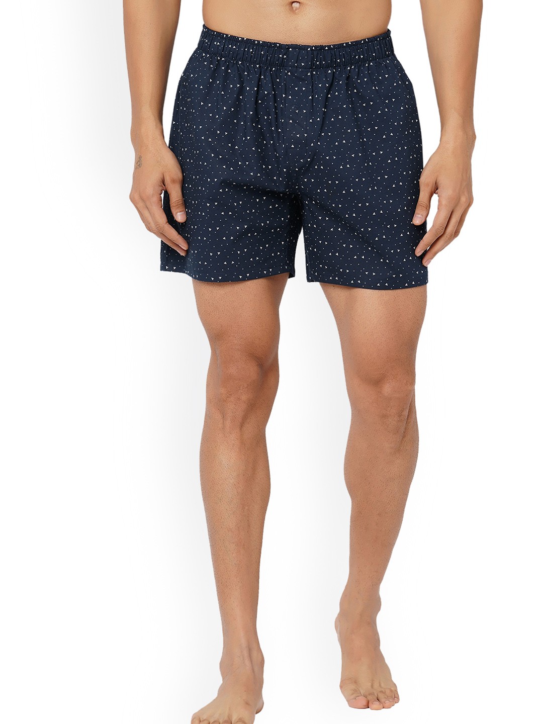 

FiTZ Printed Pure Cotton Poplin Boxers SS23-SO, Navy blue