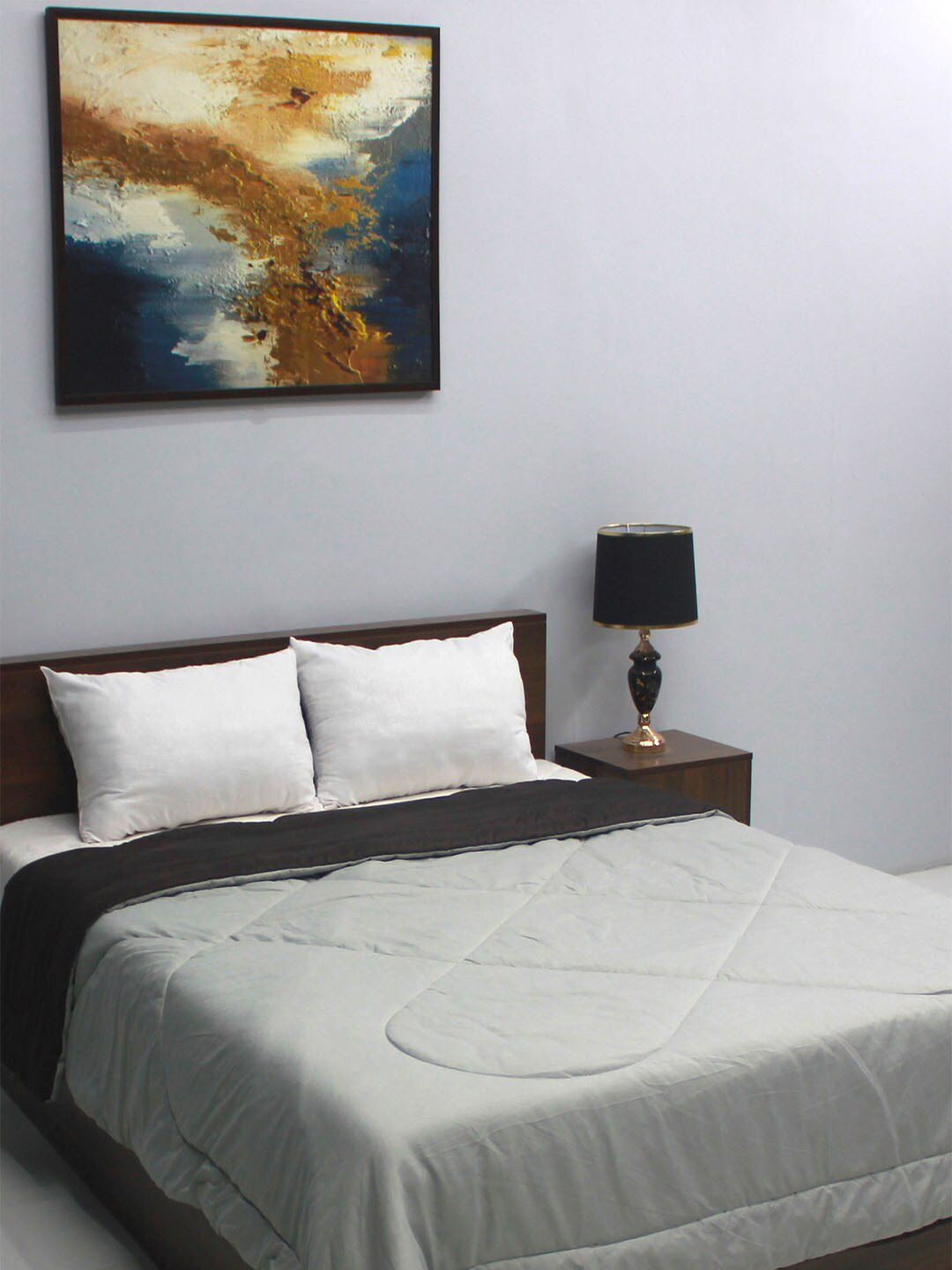 

Rubix Home Grey Solid Heavy Winter 300 GSM Soft Warm Reversible Double Bed Comforter