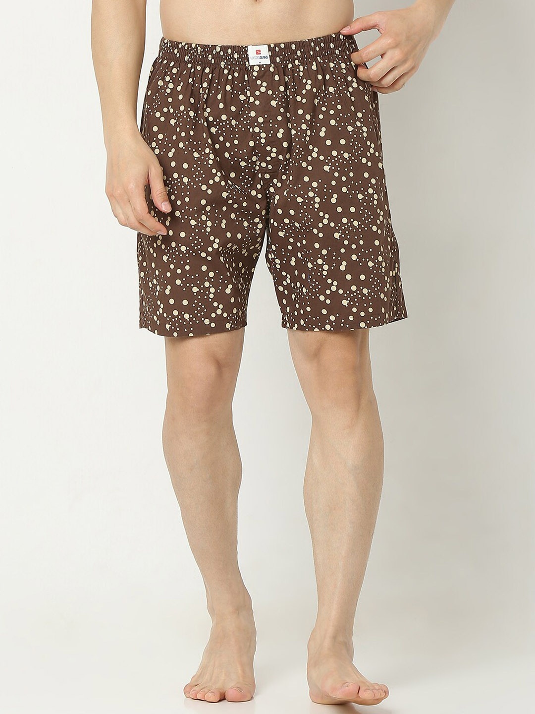 

UnderJeans by Spykar Polka Dots Printed Boxers UJNPBX0059050, Brown