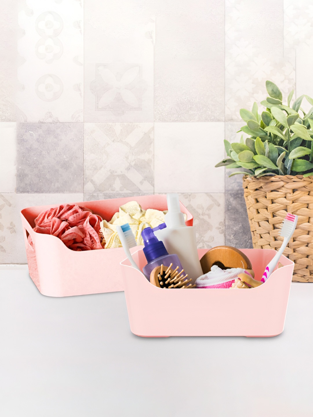 

Kolorr Jolly Pink 2 Pieces Medium Basket
