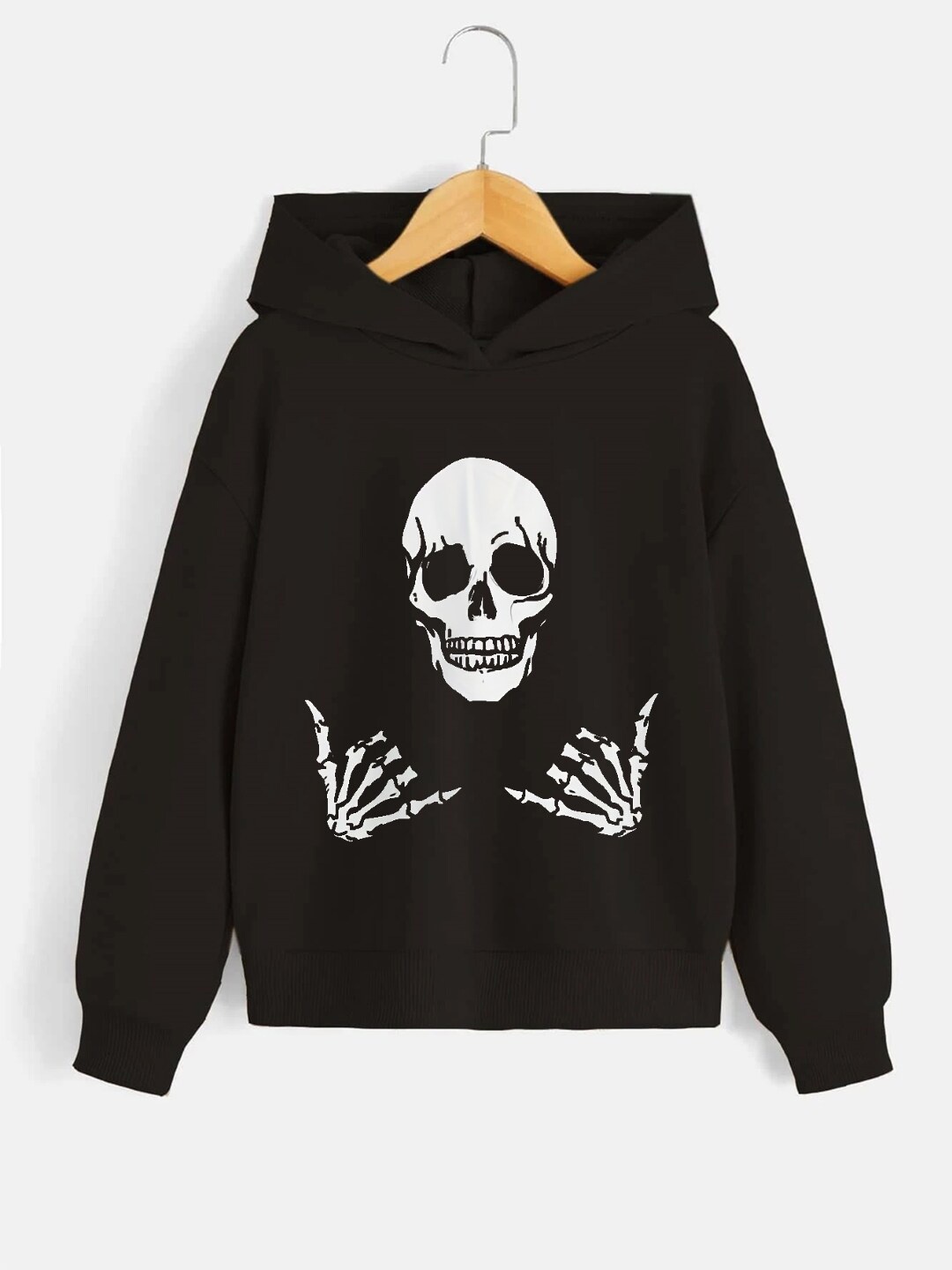 

StyleCast Boys Black Graphic Printed Hooded Neck Long Sleeve Pullover Sweatshirt