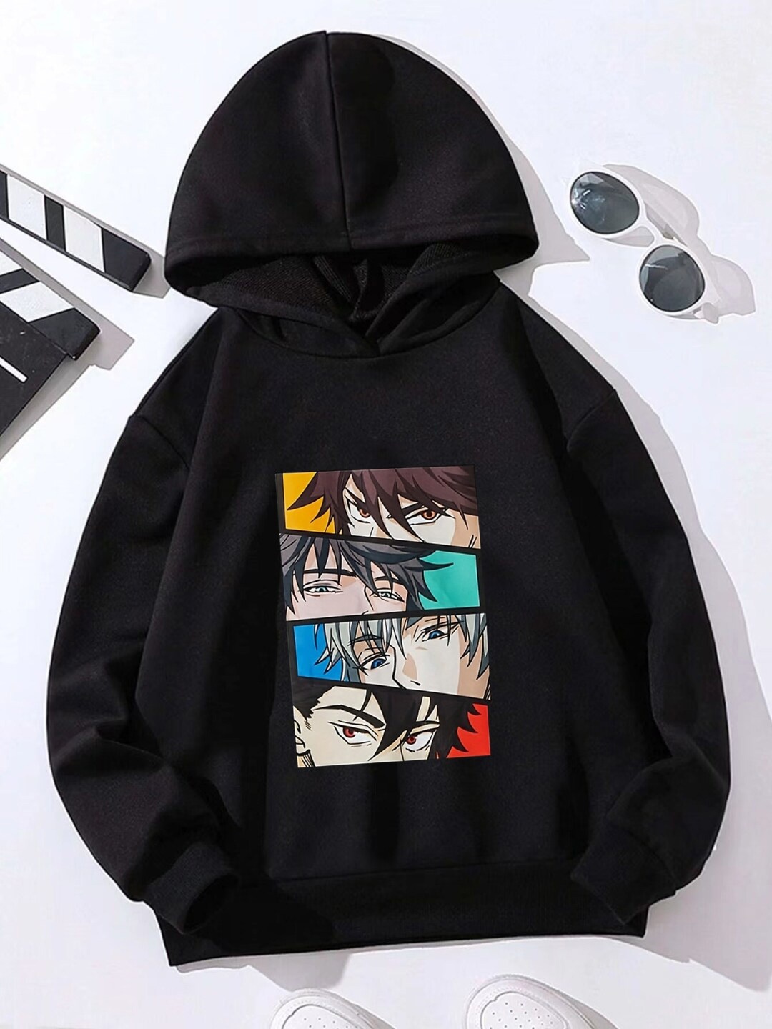 

StyleCast Boys Anime Printed Hooded Pullover, Black