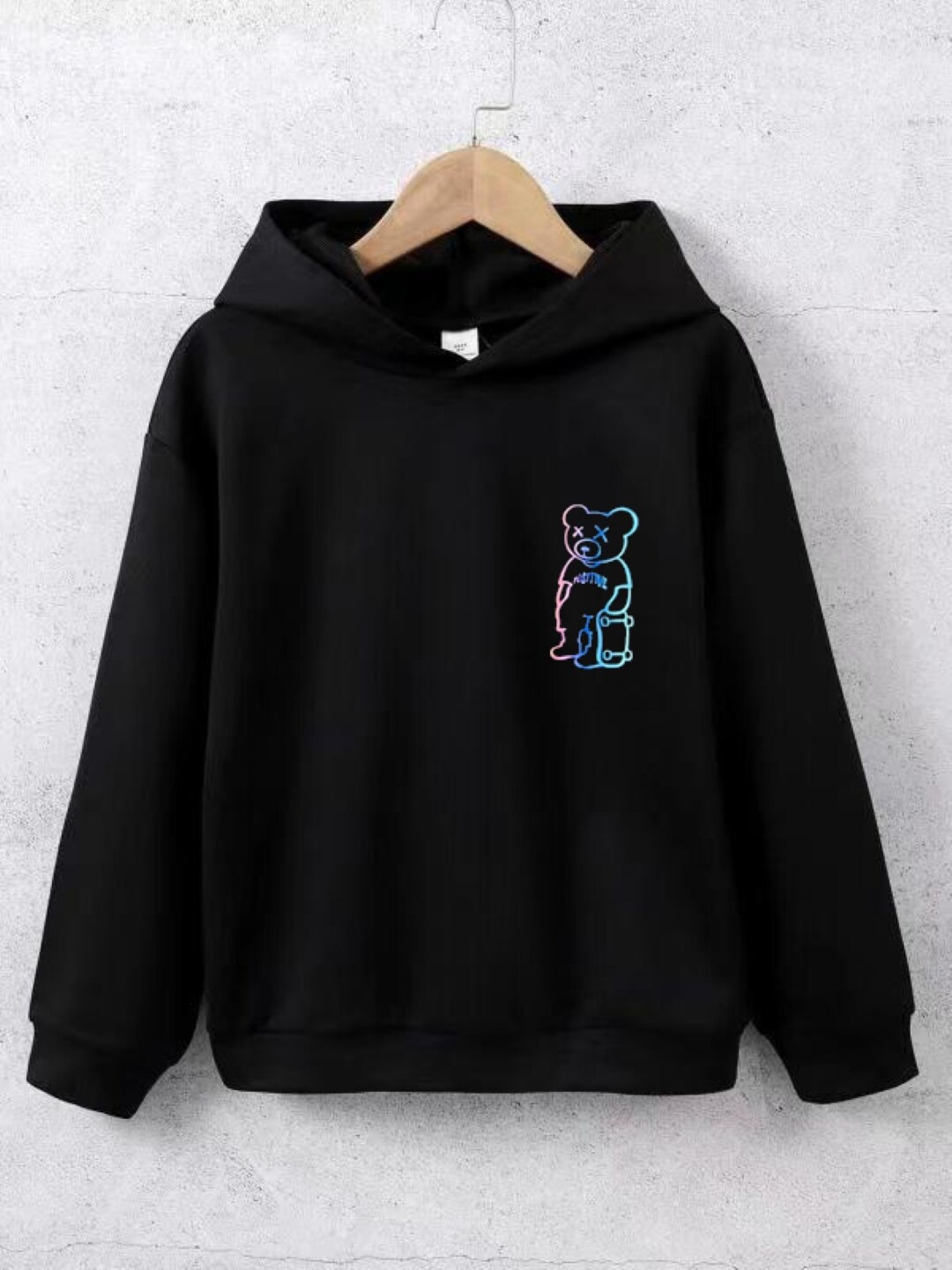 

StyleCast Boys Black Printed Hooded Pullover