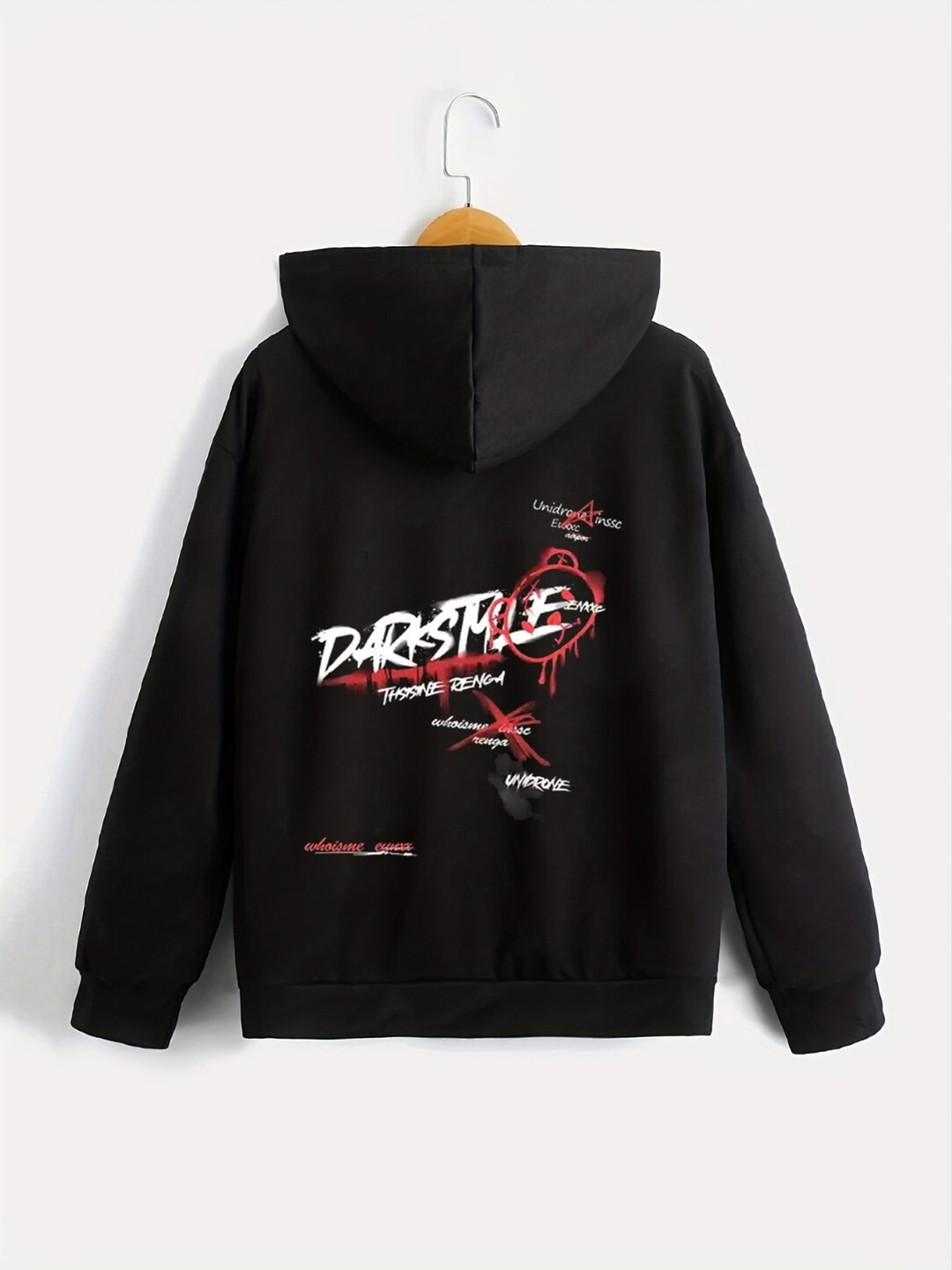 

StyleCast Boys Typography Printed Hooded Pullover, Black