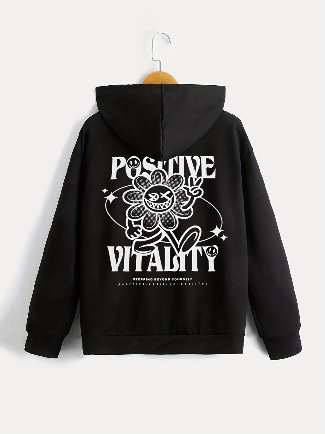 

StyleCast Boys Black Typography Printed Hooded Pullover Sweatshirt