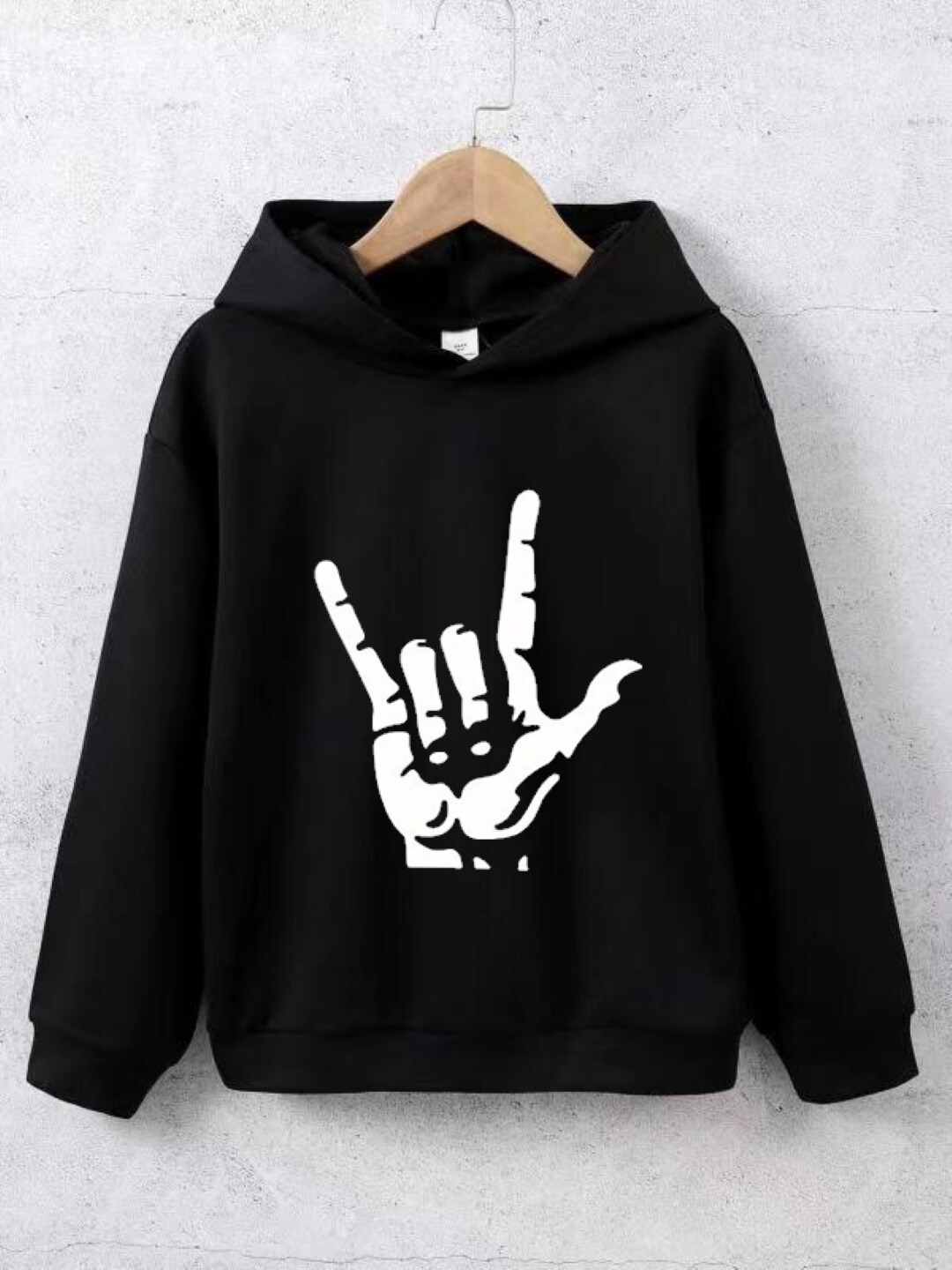 

StyleCast Boys Black & White Printed Hooded Sweatshirt