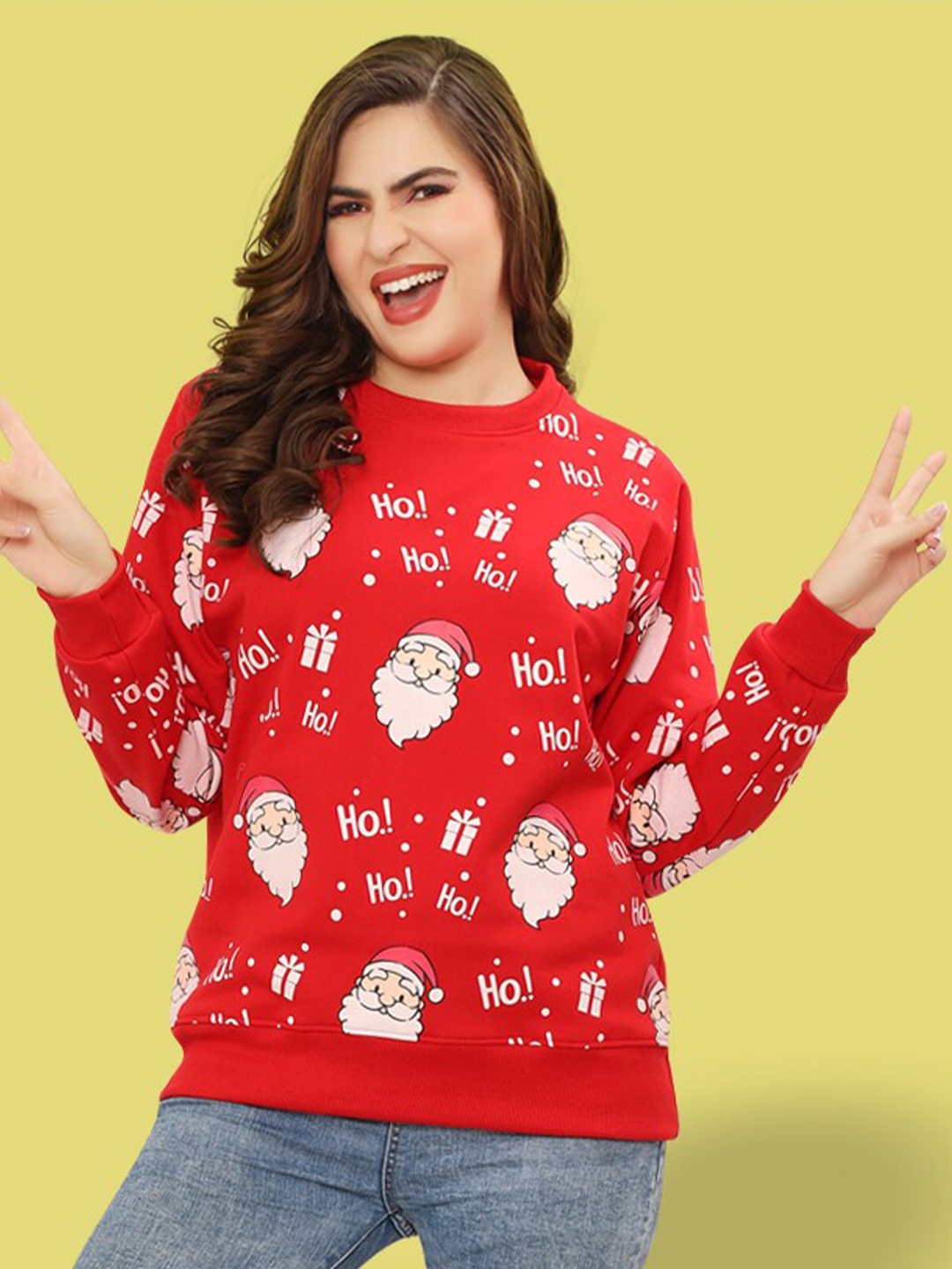 

Ninos Dreams Christmas Printed Cotton Pullover, Red