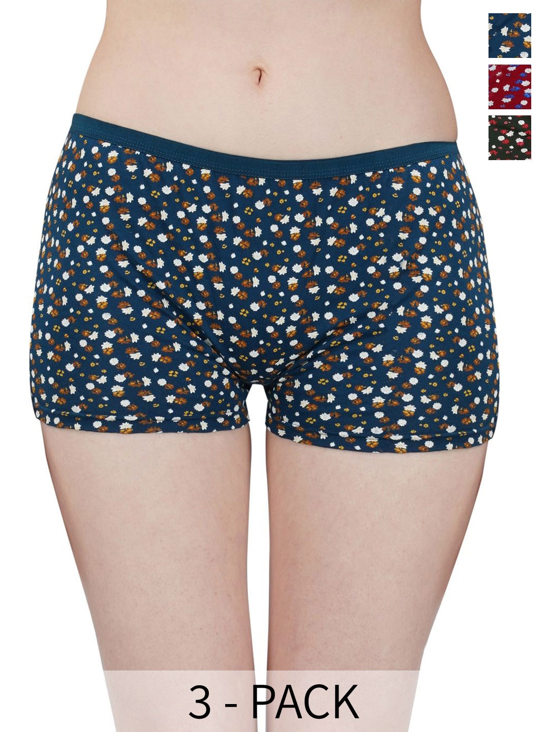 

arLa APPAREL Pack Of 3 Printed Pure Cotton Boy Short Briefs, Blue